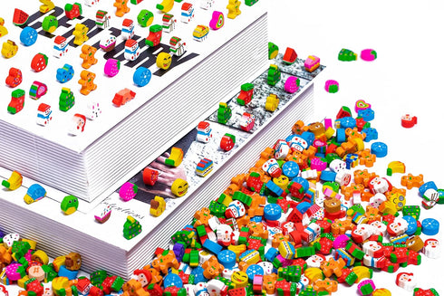 Mini Erasers for Kids Bulk, 300+ PCS Fun Food Animal Pencil Erasers for 100th Day of School