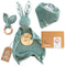 Mikito Organic Cotton Newborn Gift Box, Unisex Baby Gifts Including Muslin Lovey Comforter,
