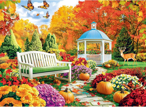 300 Pieces Puzzles for Adults,Enchanting Autumn Garden & Pumpkin Puzzle for Adult,300