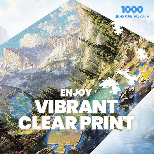 1000 1000 1:1 Puzzles for Adults Pieces, National Park Nature Snow Mountain Lake Forest, Piece Puzzle for Adults