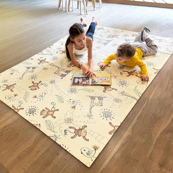 Miotetto Foldable Baby Play Mat 78"x59" Non-Toxic, Reversible, Waterproof, Portable Baby Mat