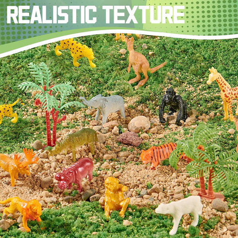60 Piece Mini Zoo Animal Toy with Gift Box, Realistic Plastic Animal Figures for Sensory Bins, Birthday Gifts