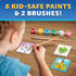 10 6 Blue Marble Magnetic Tile Art Craft Kit - Paint Your Own Magnetic Mini Tiles, Includes Tiles, Magnets, Paints