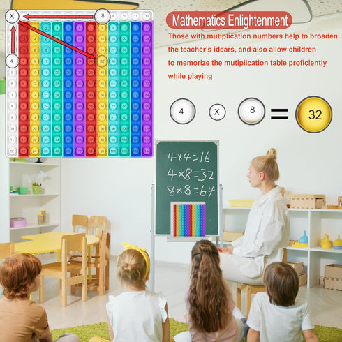 COOVA Math Games for Kids - Flash Cards for Kids - Pop it Practice with Addition, Subtraction, Multiplication