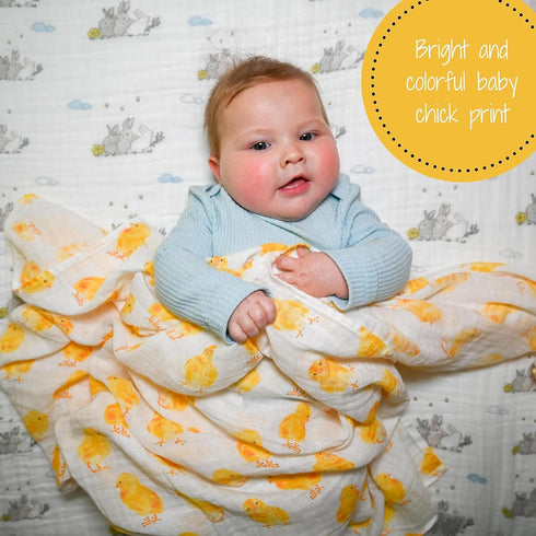 100% 47 47 Inches 2 Pack) LollyBanks Baby Swaddle Blanket, Cotton Muslin Blanket for Boys and Girls, Large x Soft