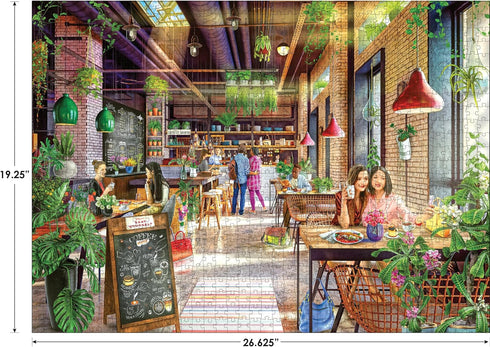 RoseArt - My Happy Place - Neighborhood Cafe, 750 Piece Jigsaw Puzzle for Adults