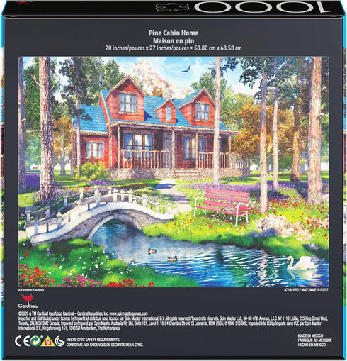 2-Pack of 1000-Piece Jigsaw Puzzles, Pine Cabin & Summer Estate for Adults and Kids Ages 8+