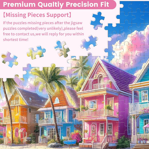 VOLUVOLU 300 300 Entertainment(20.5 15 Pieces Jigsaw Puzzles for Adults, Color House Puzzle for Adults Children