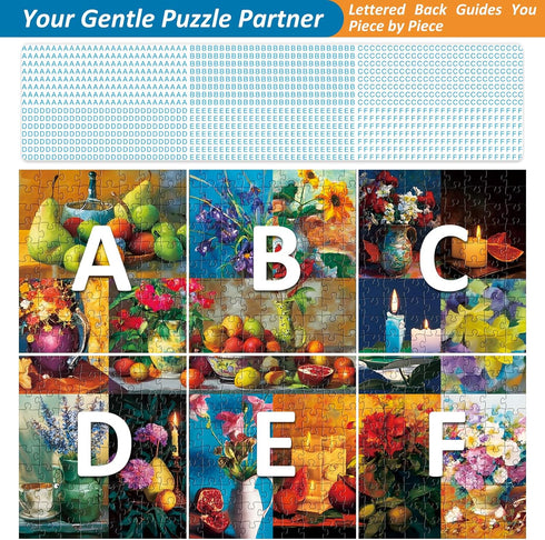 VoYouTwo 500 Gifts,20.5x15in Piece Puzzle for Adults,Still Life Beauty Puzzle for Adults,Flowers, Fruit and Vases