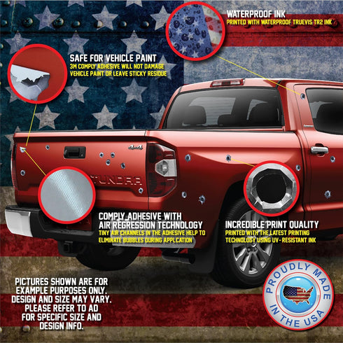 Decals by Haley 24 Pack Bullet Hole Stickers, Ultra-Realistic Fake Bullets for Laptop, Car, Truck, Prank
