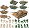 PROLOSO Military Army Playset 8 Take Apart Battle Tank Models and 20 Tiny