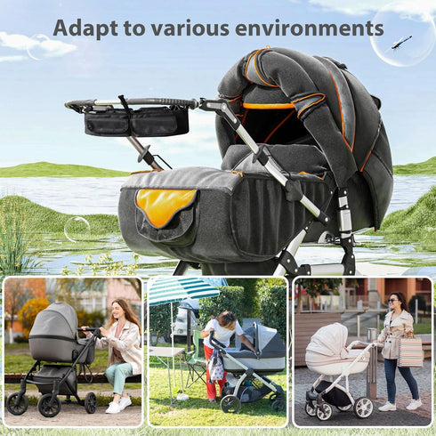Liznkjious GT2, Double Stroller Organizer, Parent Console Double Baby Stroller Accessories Compatible with Jeep