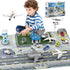 XDUOYJOY Airplane Toy Set with Trucks, Helicopter, Planes and Playmat, Airport Aviation