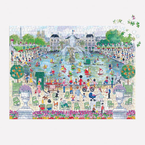 Galison Springtime in Paris - 1000 Piece Michael Storrings Puzzle - Grand Bassin Pond in The Spring