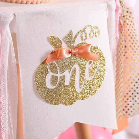1st Pumpkin Banner for Birthday - Highchair Banner for First Birthday Theme Decoration, Cake Smash Photo Prop, Pumpkin
