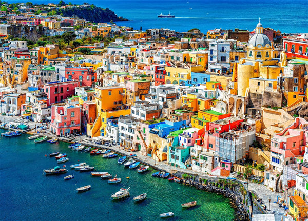 Jigsaw Puzzles for Adults, 1000 Piece Puzzle, Procida Island Marina Corricella