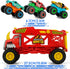 4-in-1 Monster Truck Transport Carrier Playset - Red Mover Rhino Toy Cars Hauler Set for Kids 3+