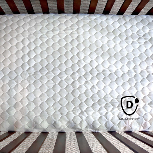 (28" 52" 7") Organic Cotton Waterproof Fitted Crib Pad - Natural Baby Crib Mattress Cover & Protector - Unbleached