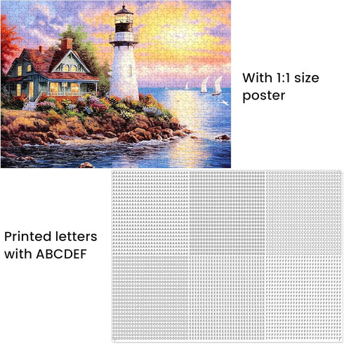 500 Piece Puzzle for Adults, Lighthouse, Recycled Cardboard Jigsaw Puzzles, Family Activity, Gift Idea 20.5X15 inches