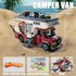 TYCOLE Set-Beach 6+(880 City Camper Van Building Camping Themed Construction Toy Kit with Mini Accessories&Lights, RV