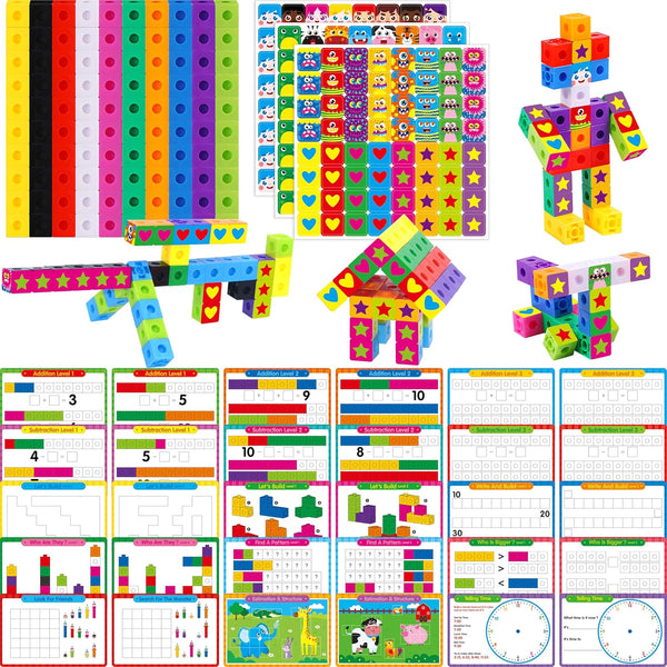 Math Linking Cubes, 100 Math Cube Manipulatives with 30 Learning Activities plus