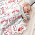 Novusopt Monogrammed 30x40 Flamingo Baby Personalized Pink Baby Blanket for Girls with Custom Name Receiving Blanket