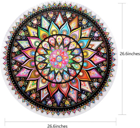 Bgraamiens Puzzle - Geometric Colorful Mandala - 1000 Pieces Creative Round Blue Board Jigsaw