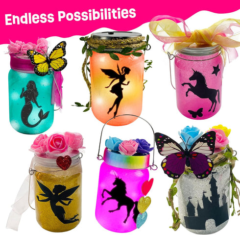 WOOODLIFY 8 9 10 11 12 8-10 8-12 Light-up Unicorn Fairy & Mermaid Lanterns Craft Kit Christmas Gifts for Year Old Girls