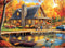 WSCXSC 300 Piece Puzzles for Adult Jigsaw Puzzles Yellow Forest Boat Puzzle 300