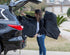 Backpack Car Seat Travel Bag Adjustable, Padded for Car Seats Car Seat Travel Tote (Gray with Black Trim)