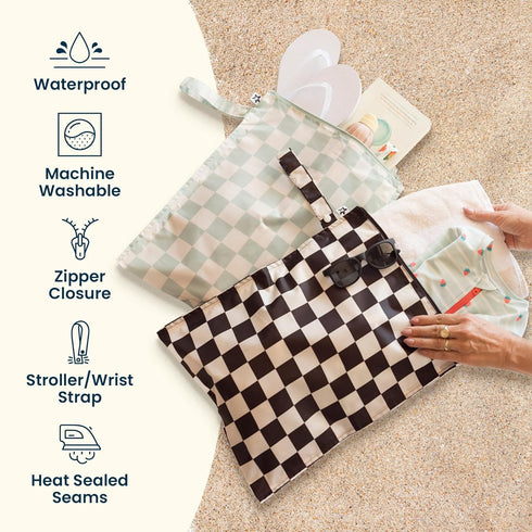 1-Pack Tiny Twinkle Mess Proof Wet Bags | Reusable Waterproof Wet Bags for Swimsuits | Baby Clothes | Travel & Diaper