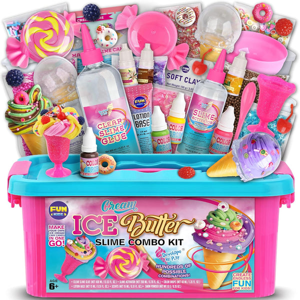 Gift Butter Slime Kit for Girls 10-12, FunKidz Ice Cream Soft Slime