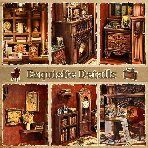 Sagiterra Teens3D Book Nook KitDIY Miniature Dollhouse Kit for Adults and Wooden Tiny House for Family