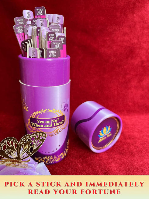 Yes or No? Oracle Sticks for Tarot Reading, 100 Inspirational Messages on 50 Fortune Telling Sticks, Fun Game