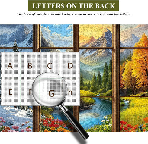 PICKFORU 1000 Season Piece Puzzle for Adults, A Year in a View Jigsaw Puzzles, Nature Art Mountain Scenery Puzzle as