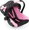 Bayer Design Dolls: Deluxe Car Seat: Hearts Black & Pink - Pretend