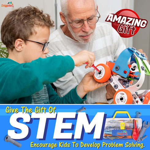 STEM Building Toy for 7-12 Years Old Boys, 171Pcs 7-in-1 Models Construction Set, Educational Toys for Kids 5-7