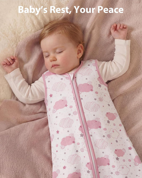 6-12 100% 3 Pack 0.5 Baby Sleep Sack months, Cotton Sleeping Sack for Newborn and Infant, Baby Wearable Blanket, Tog