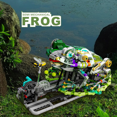 Set, 14+ (898PCS) Mechanical Frog Animal Series Toy Building Adult Home or Office Decoration, STEM Building Gift