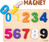Magnetic Wooden Educational Number Puzzle - Learn Numbers & Color Recognition Toy for Toddler Preschool Game