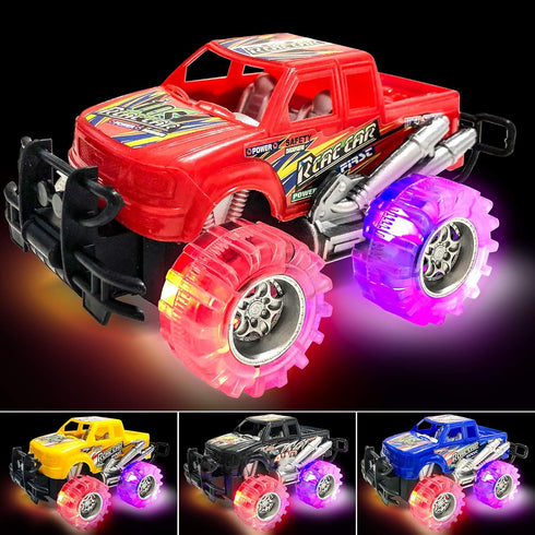 ArtCreativity 4-Pack Light Up Monster Trucks for Boys and Girls, Toddler Monster Truck Toys for Ages 3-8