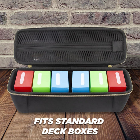 CASEMATIX Card Case Holder for Trading Cards - 1000 Card Game Case with 5 Removable Dividers and Shoulder Strap
