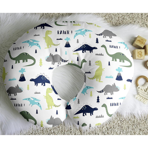 Sweet Jojo Designs Mod Dino Nursing Pillow Cover Breastfeeding Pillowcase for Newborn Infant Bottle or Breast Feeding