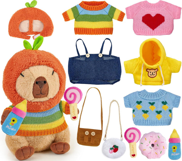 G.C 13 PCS Capybara Plush with Clothes & Accessories, Cute Capybara Dress