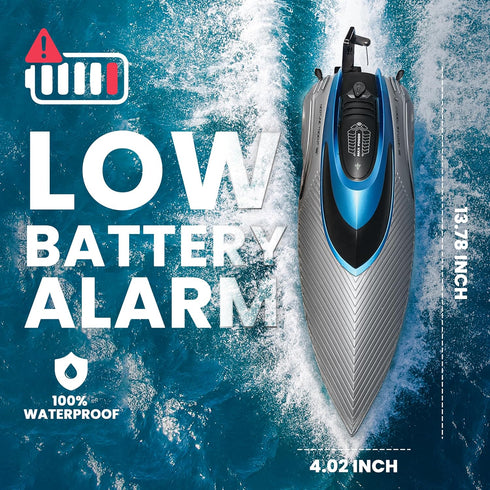 Parabound 2.4GHz 25 RC Boat for Adults & Kids, Metallic Blue, Remote Control Racing Boat, MPH, Self-Righting