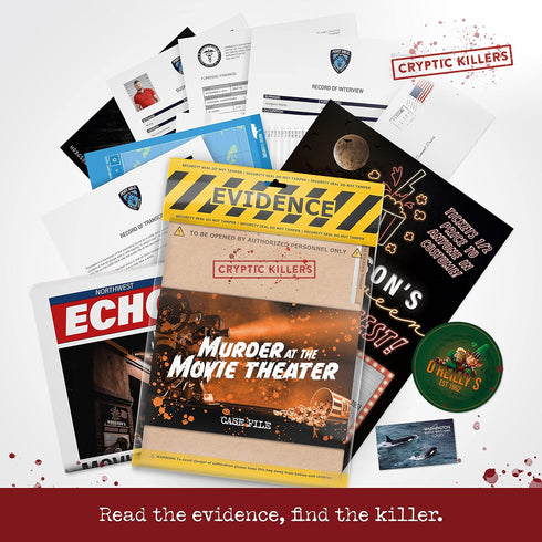 Cryptic Killers Unsolved Murder Mystery Game - Cold Case Investigation - Solve The Crime at The Movie Theater