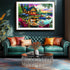 1000 Sunset Piece Puzzle for Adults Lakeside Log Cabin Jigsaw Adult Puzzles with Fire Pit & Dock Lake Landscape Puzzle