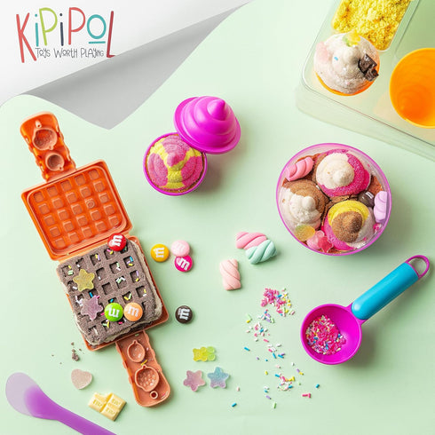 29 9 1.7 LB 3-5 Kipipol Sensory bin - pcs Ice Cream Toy Shop Play Sand Kit with Ice Cream Sand Toys, Moon Sand