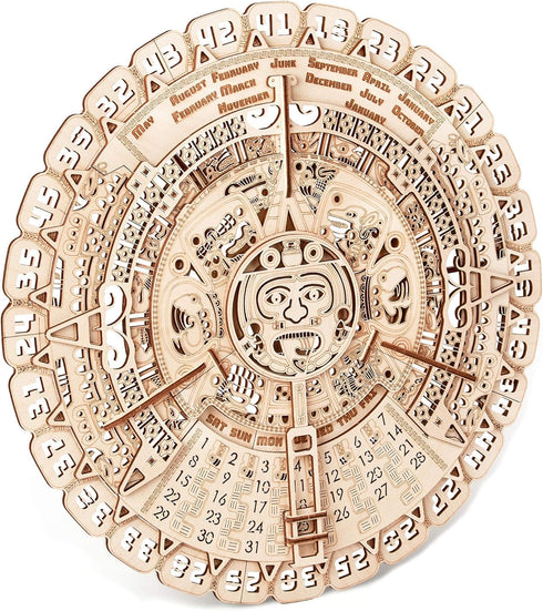 Wood Trick Mayan Wall Calendar, 3D Wooden Puzzles for Adults and Kids to Build, 16" Wooden Model Kit