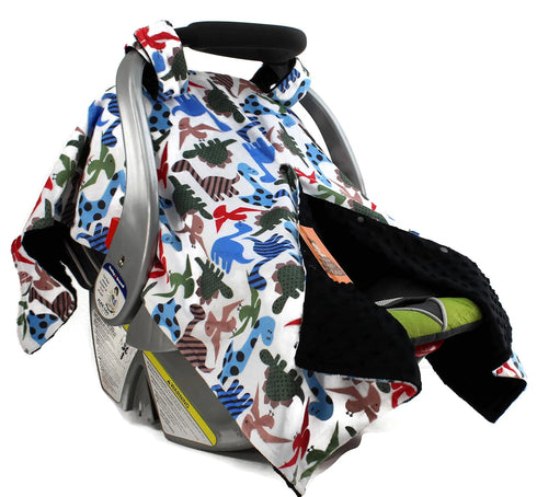 Dear Baby Gear Deluxe Car Seat Canopy - Infant Car Seat Cover with Prehistoric Dinosaur Design